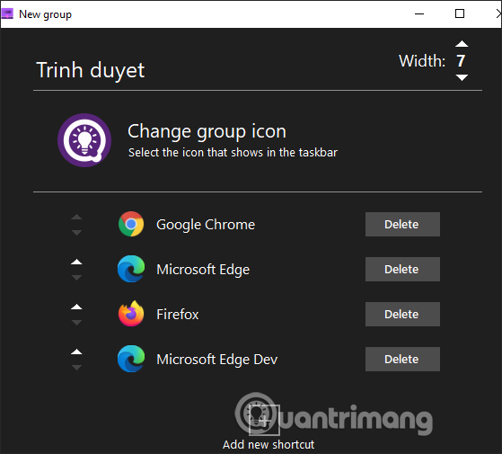 Nhập ứng dụng muốn gom