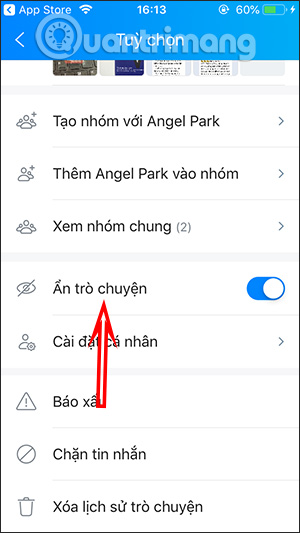 Bỏ ẩn tin nhắn