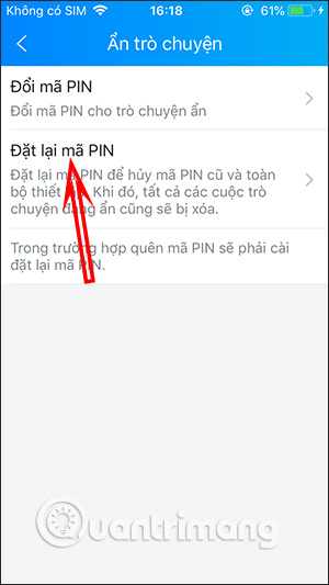 Xóa mã PIN