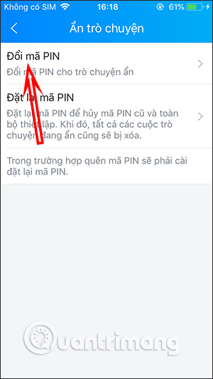 Đổi mã PIN