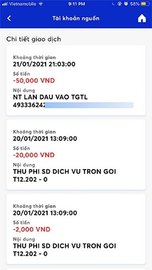 Chi tiết giao dịch