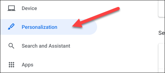Nhấn vào “Personalization”