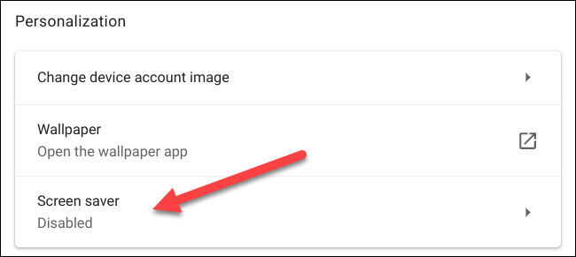 Nhấp vào “Screen Saver”
