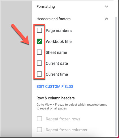 Cách chèn Headers, Footers trong Google sheets - Ảnh minh hoạ 3
