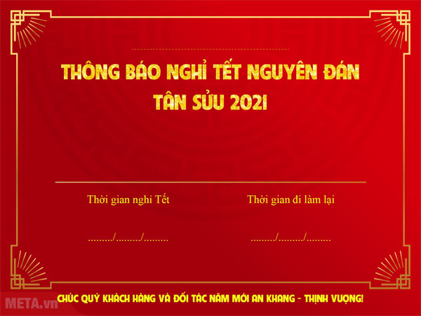 Thông báo lịch nghỉ Tết 8