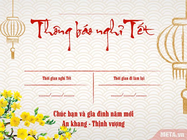 Thông báo lịch nghỉ Tết 4