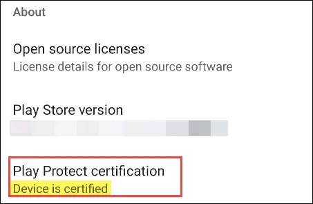 Play Protect Certification