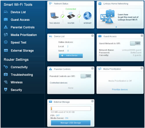 Trang chủ WiFi thông minh Linksys