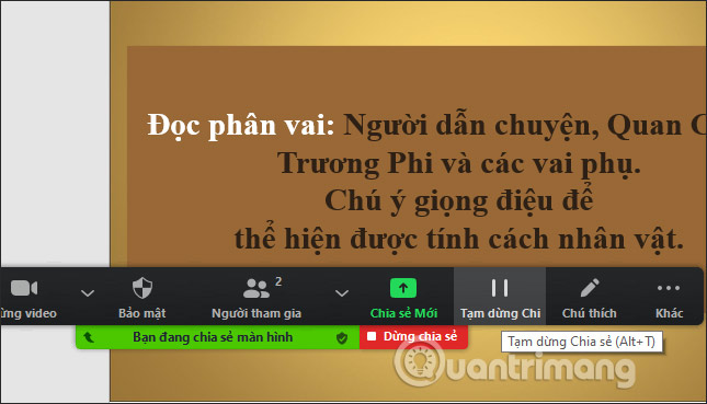 Giao diện trình chiếu