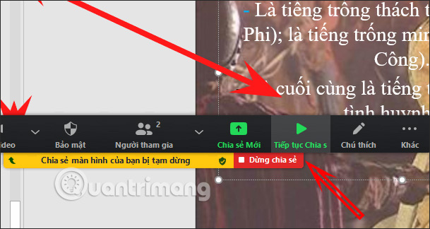 Dừng chia sẻ