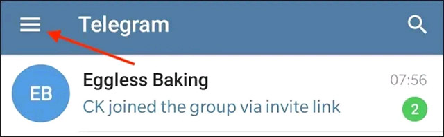 Nhấn vào nút menu ba dấu gạch