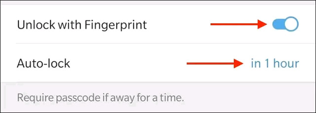 Nhấn vào tùy chọn “Auto-lock”