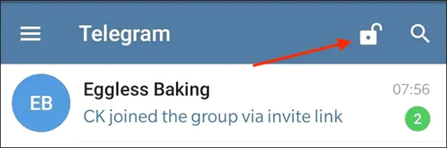 Nhấn vào biểu tượng ổ khóa