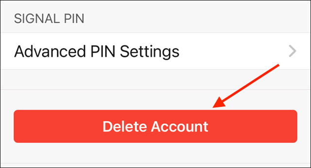 Press the button "Delete Account"