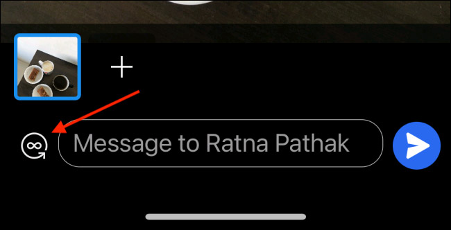 Nhấn vào biểu tượng vô cực