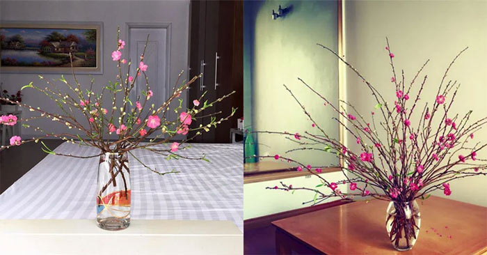 Cách cắm đào đẹp