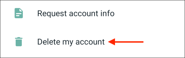 Click "Delete My Account"
