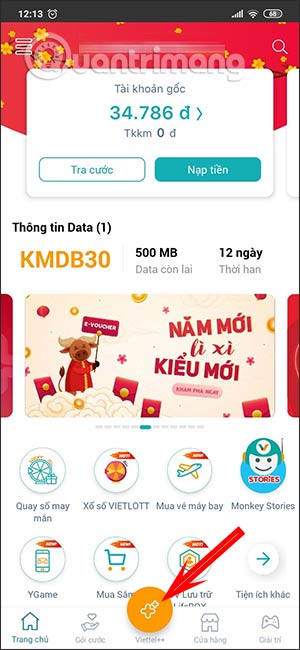 Nhấn tab Viettel++