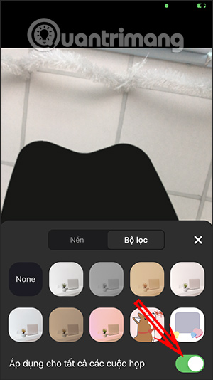 Áp dụng bộ lọc cho tất cả cuộc họp