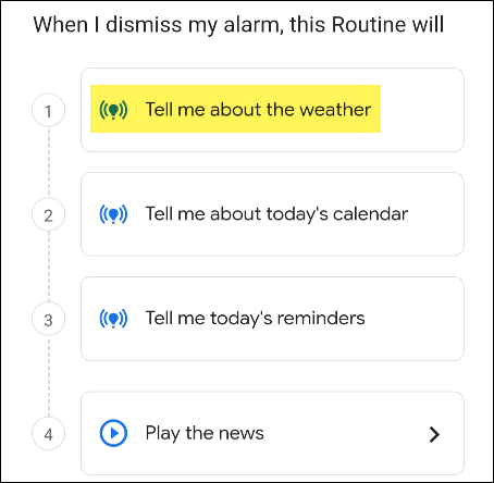 Click on “Tell Me About the Weather”.