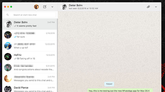 Phiên bản WhatsApp cho PC rất giống với phiên bản web và di động