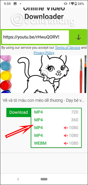 Chọn chất lượng video