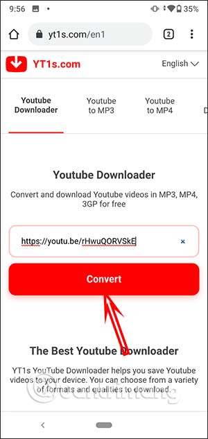 Nhấn Convert