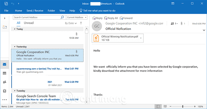 Hộp thư đến Outlook