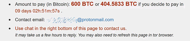 Mức tiền chuộc 404 bitcoin