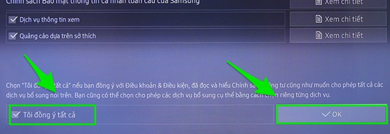 Chọn Tôi đồng ý tất cả 