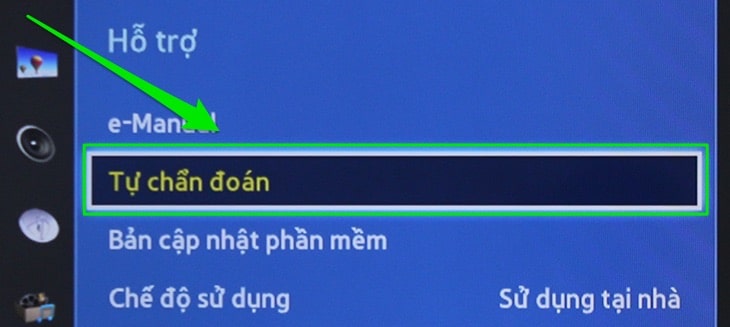 Chọn Tự chẩn đoán