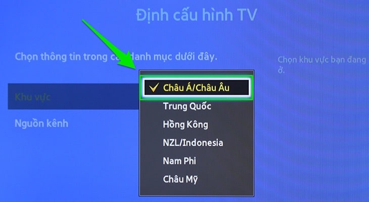 Chọn Khu vực