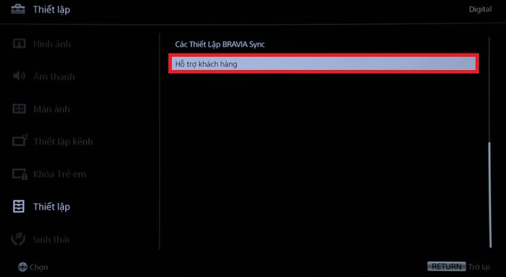 Chọn Hỗ trợ khách hàng