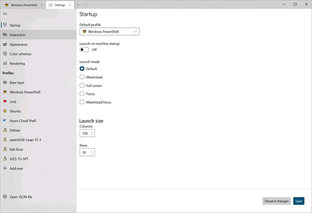 Windows Terminal Settings GUI