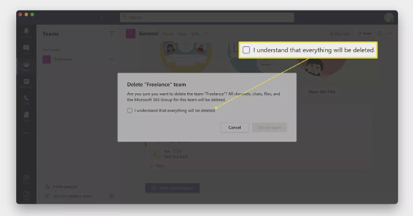 Cách xóa cuộc trò chuyện trong Microsoft Teams 11 xoa tin nhan teams 10
