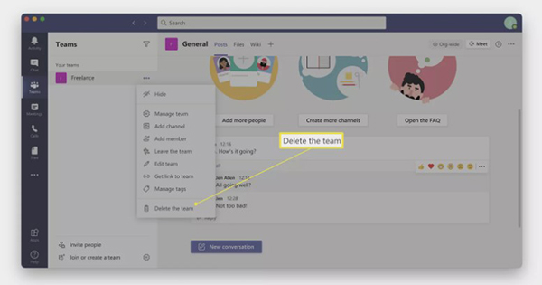 Cách xóa cuộc trò chuyện trong Microsoft Teams 10 xoa tin nhan teams 9