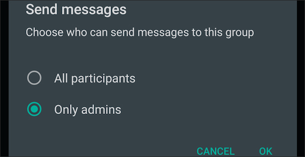 Chỉ Admin nhắn tin 