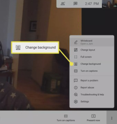 Cách làm mờ hậu cảnh trên Google Meet 3 blur background gg meet 2