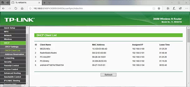Chuyển đến tab DHCP > DHCP Client List