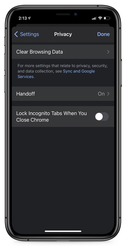 Dùng thử tính năng khóa tab ẩn danh bằng Face ID hoặc Touch ID của Google Chrome trên iOS