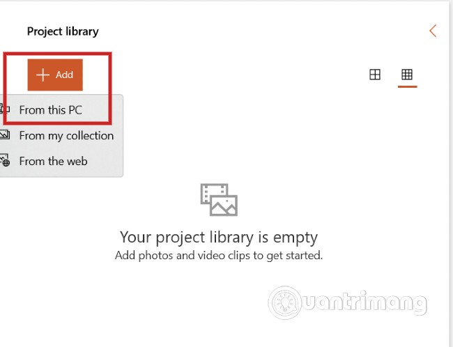 Thêm video cần chỉnh sửa