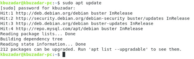Hệ thống Debian 10 được cập nhật