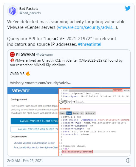 Thông báo từ Bad Packets