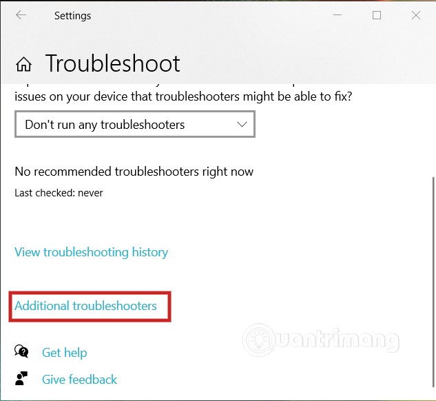 Nhấp vào Additional troubleshooters