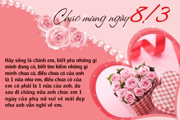 Thiệp chúc mừng 8/3: Sending warm wishes and happy thoughts your way on this special day. May your heart be filled with joy and happiness as you celebrate the wonderful women in your life. You inspire us with your strength, grace, and compassion. Here\'s wishing you a Happy International Women\'s Day filled with lots of love and laughter!