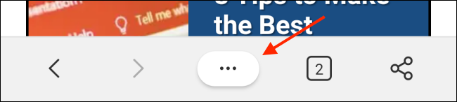 Press the three-dot menu button