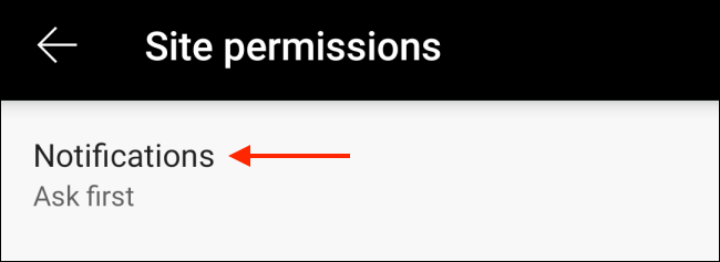 Choose an option "Notifications"