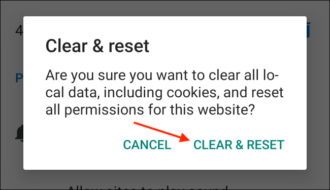 Click the “Clear & Reset” button from the pop-up window