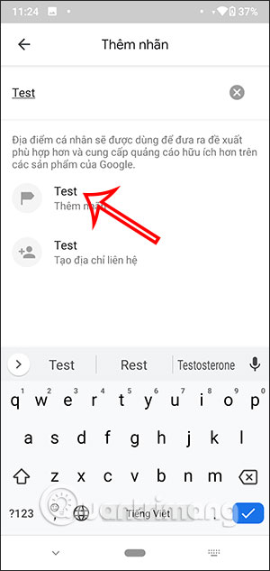 Chọn tạo nhãn