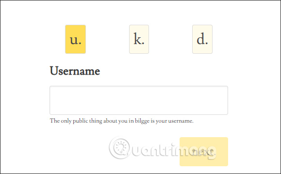 Nhập tên người dùng 